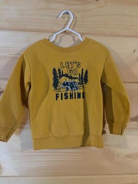 Carter's Mustard 'Let's Go Fishing' Graphic Sweatshirt